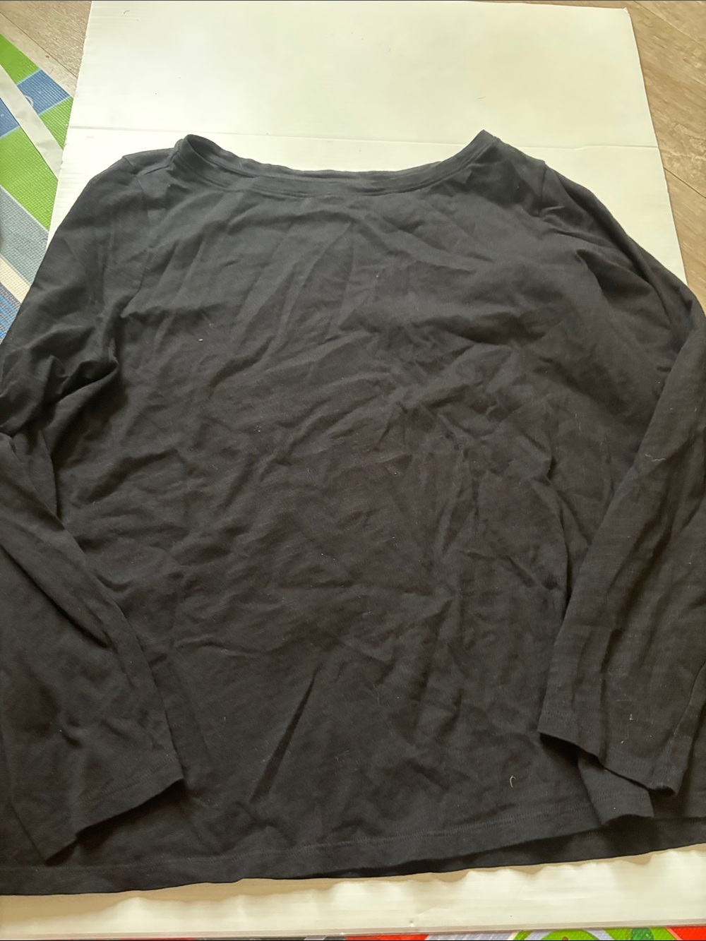 Eileen Fisher Black Long Sleeve Tee 100% Organic Cotton